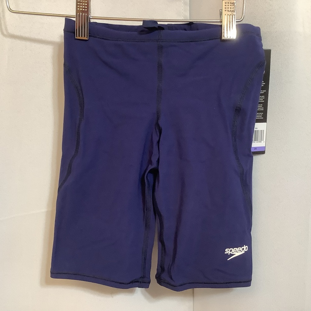 Speedo Swim Trunks Boys Size 26 Age 7-8, Racing Suit PowerPlus Jammer Navy